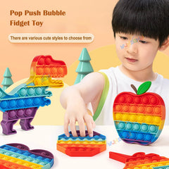 Rainbow Pop Fidget Toy – Silicone Sensory Toy for Stress Relief, Focus, and Play for Kids and Adults 2