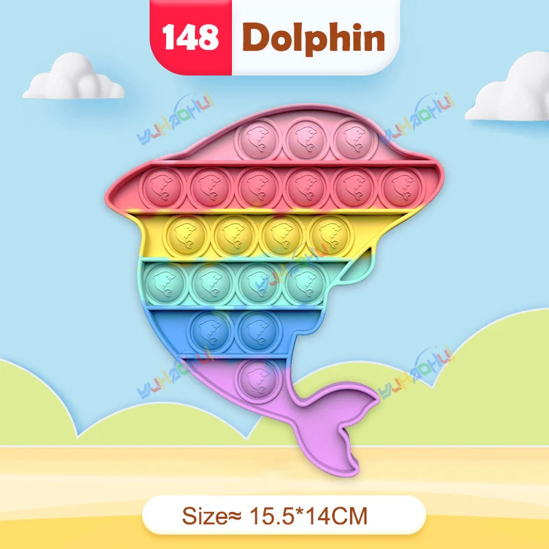 Rainbow Pop Fidget Toy – Silicone Sensory Toy for Stress Relief, Focus, and Play for Kids and Adults 30