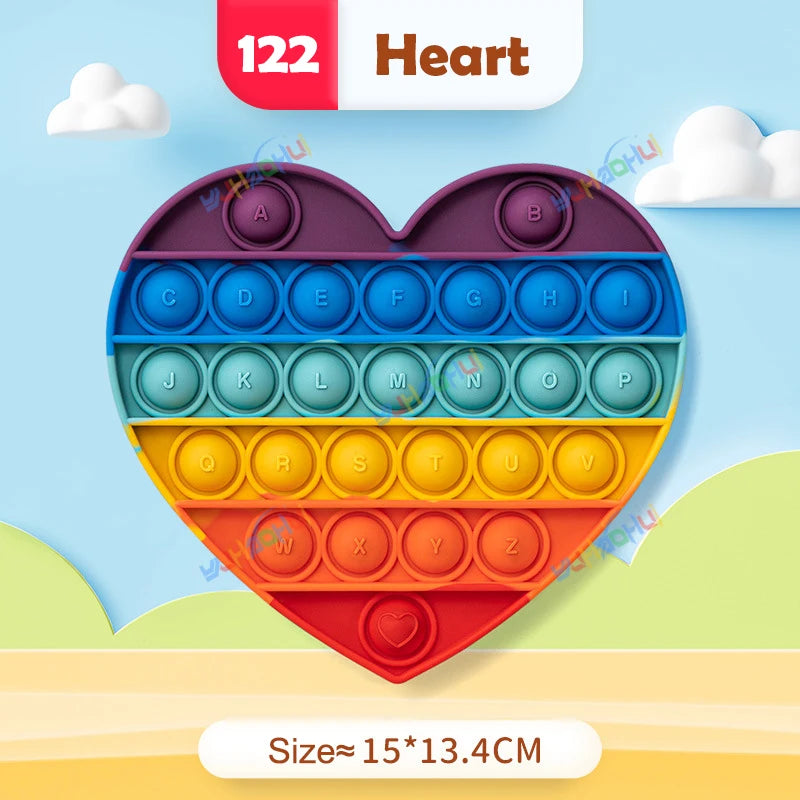 Rainbow Pop Fidget Toy – Silicone Sensory Toy for Stress Relief, Focus, and Play for Kids and Adults 34