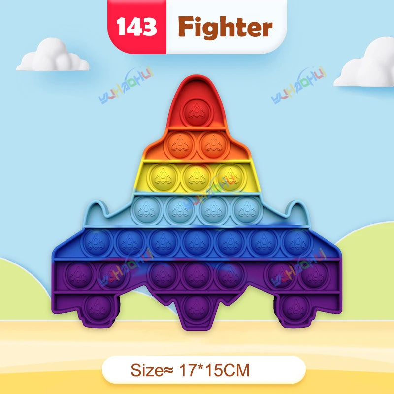 Rainbow Pop Fidget Toy – Silicone Sensory Toy for Stress Relief, Focus, and Play for Kids and Adults 35