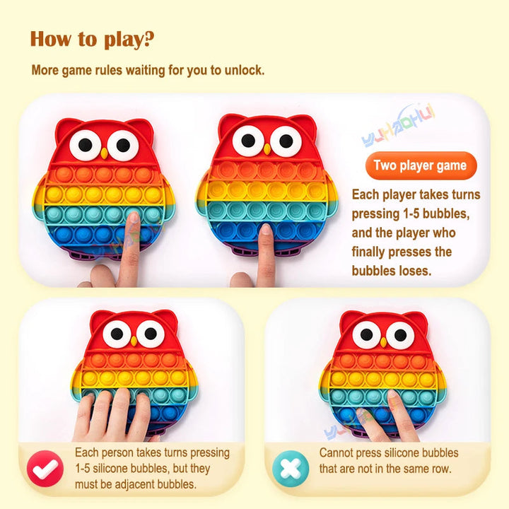Rainbow Pop Fidget Toy – Silicone Sensory Toy for Stress Relief, Focus, and Play for Kids and Adults 6
