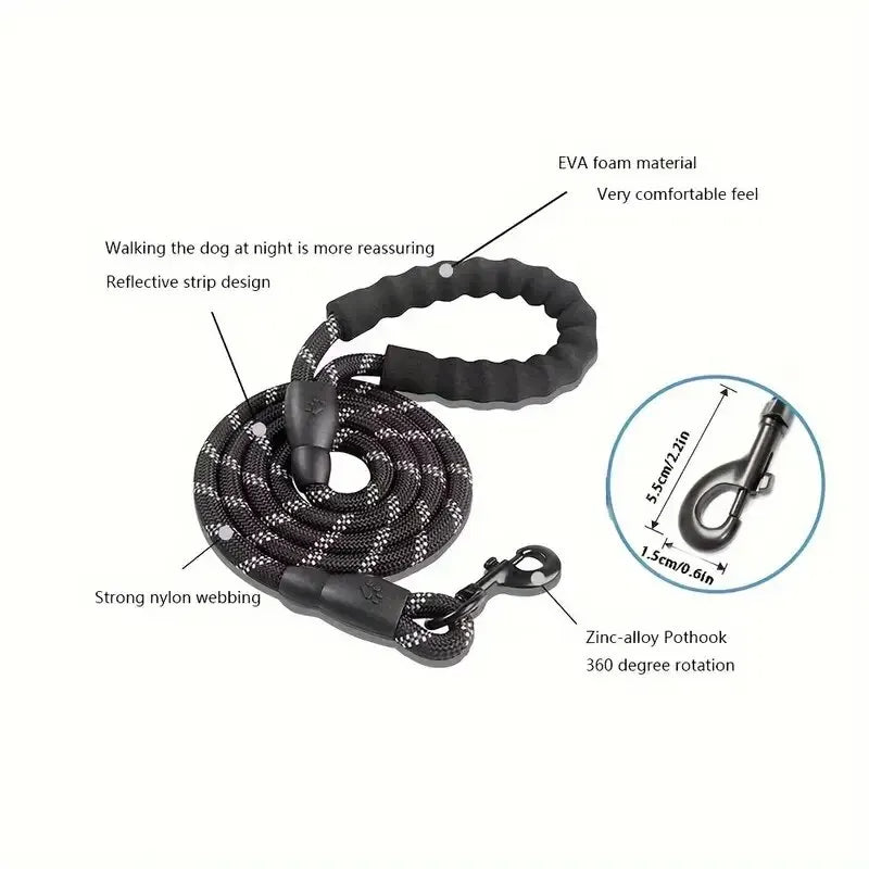 Reflective dog leash with padded handle 4