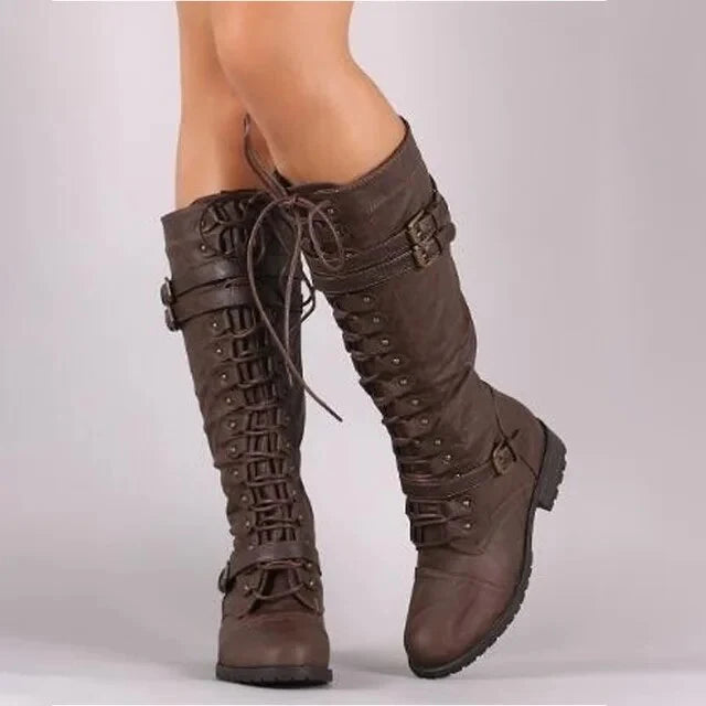 Retro-Schnürstiefel mit Schnalle 2