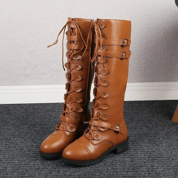 Retro-Schnürstiefel mit Schnalle 3