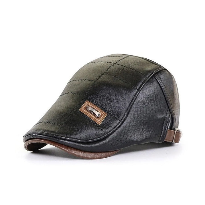 Retro Herren Lederbarett mit verstellbarem Band 0