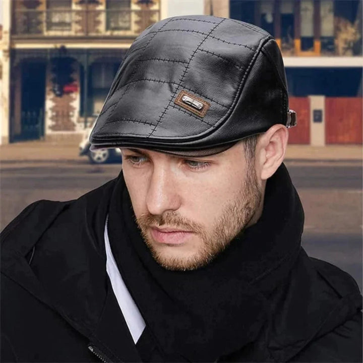 Retro Herren Lederbarett mit verstellbarem Band 3