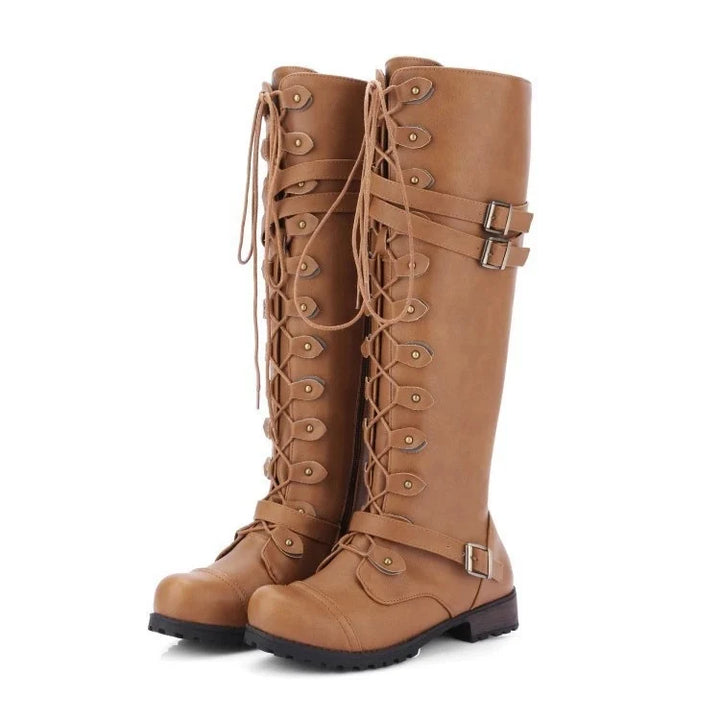Retro Schnürstiefel mit Schnalle 2
