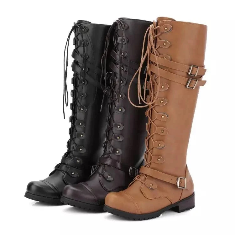 Retro Schnürstiefel mit Schnalle 3