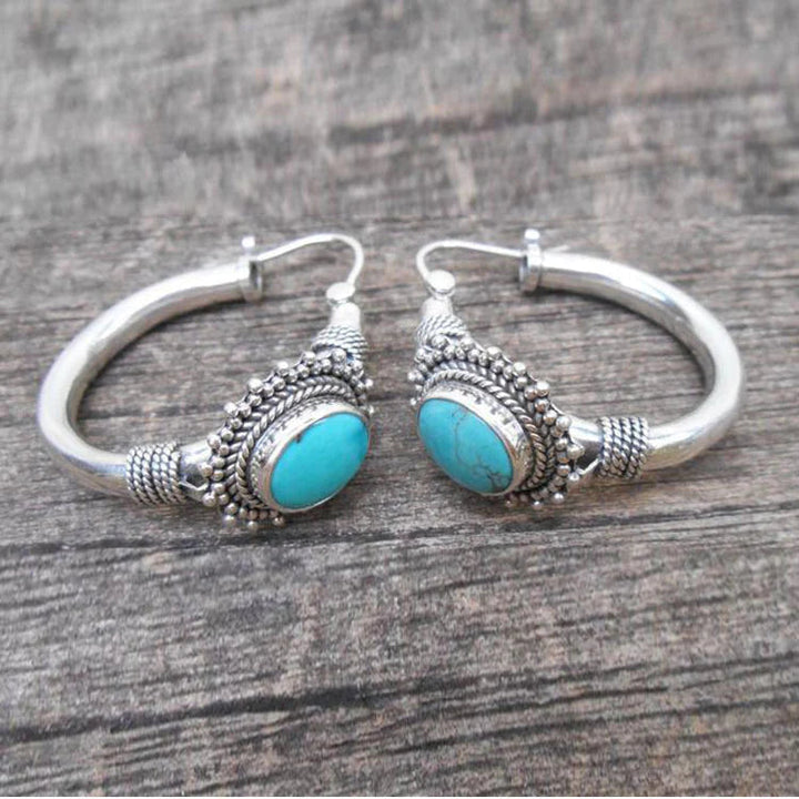 Retro Turquoise Earrings – Elegant Jewelry for Every Occasion, Metal Studs 3