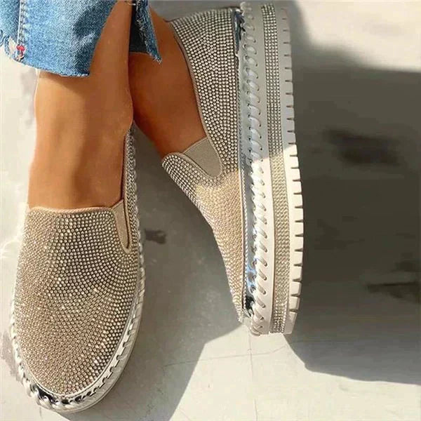 Rhinestone Slip-On Sneakers for Women – Casual & Glamorous Style 1