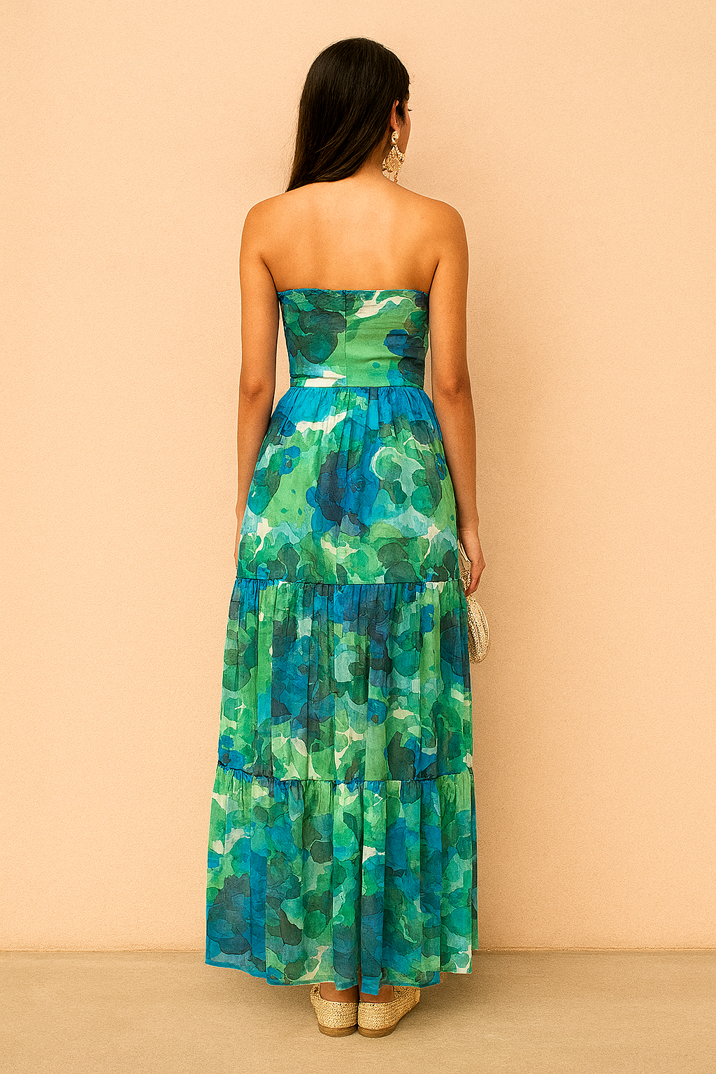 STEPHANIE | Elegant Floral Strapless Maxi Dress 2