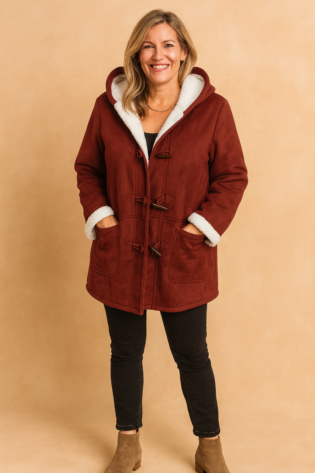 Sienna | Button-Up Jacket with Teddy Bear Lining 2