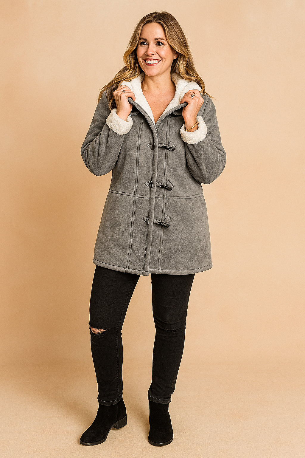 Sienna | Button-Up Jacket with Teddy Bear Lining 5