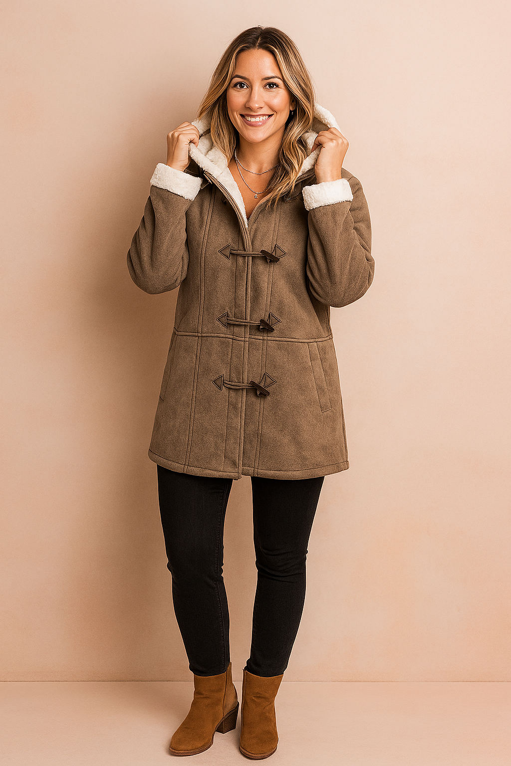 Sienna | Button-Up Jacket with Teddy Bear Lining 7