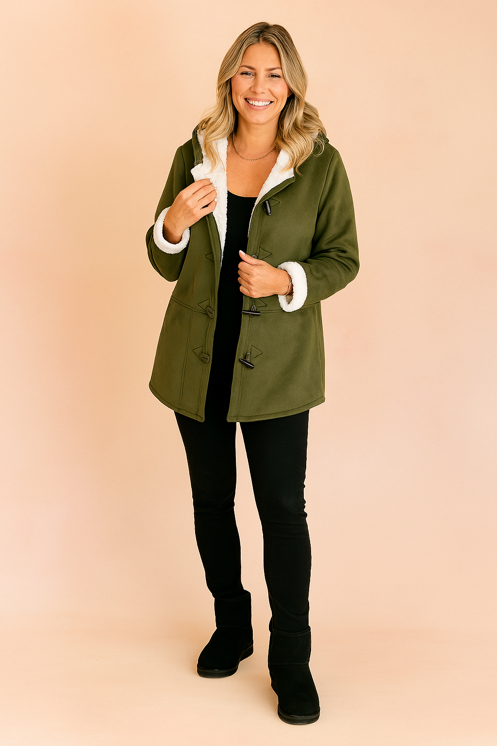 Sienna | Button-Up Jacket with Teddy Bear Lining 9