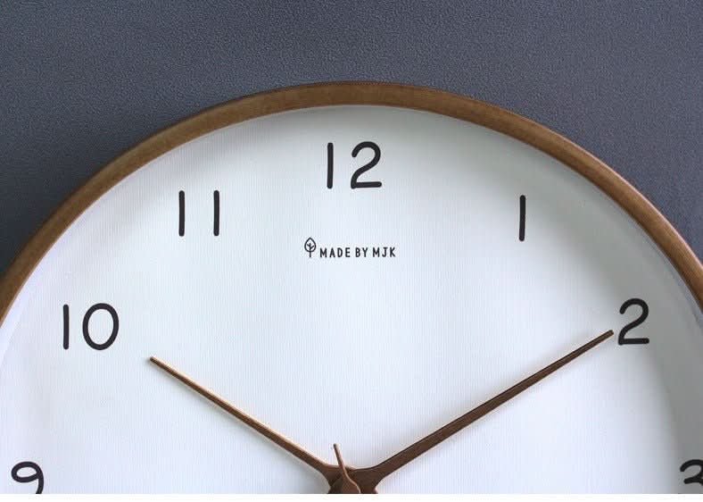 Silent Solid Wood Analog Wall Clock 6