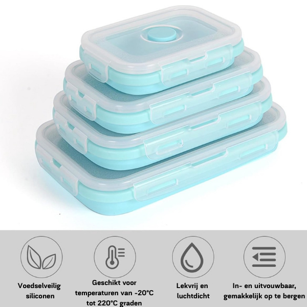 SiliconeFlex | Collapsible Leak-Proof Food Storage Containers Set 4