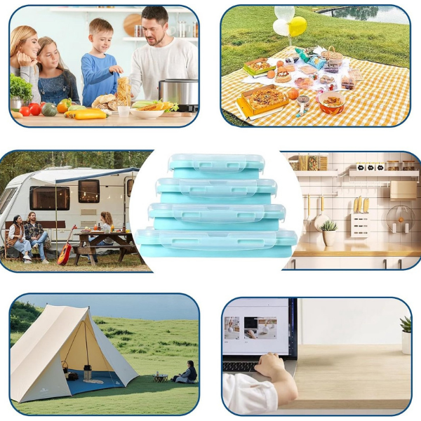 SiliconeFlex | Collapsible Leak-Proof Food Storage Containers Set 8