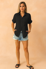Simona | Casual shirt with pocket and buttons 1