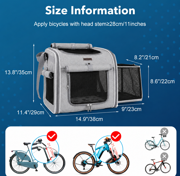 Panier de vélo extensible pour animaux