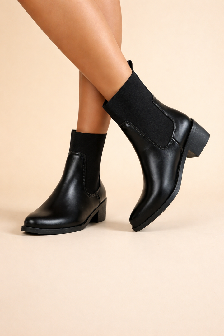 Bottines Chelsea à talon épais pour femmes – Chaussures élégantes pour un confort toute la journée