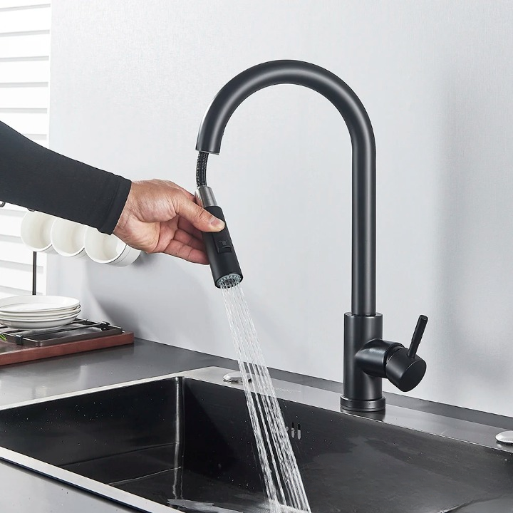 Smart Touch Kitchen Faucet with Pull-Out Nozzle – Brushed Nickel Kitchen Mixer Tap for Easy Water Control 4