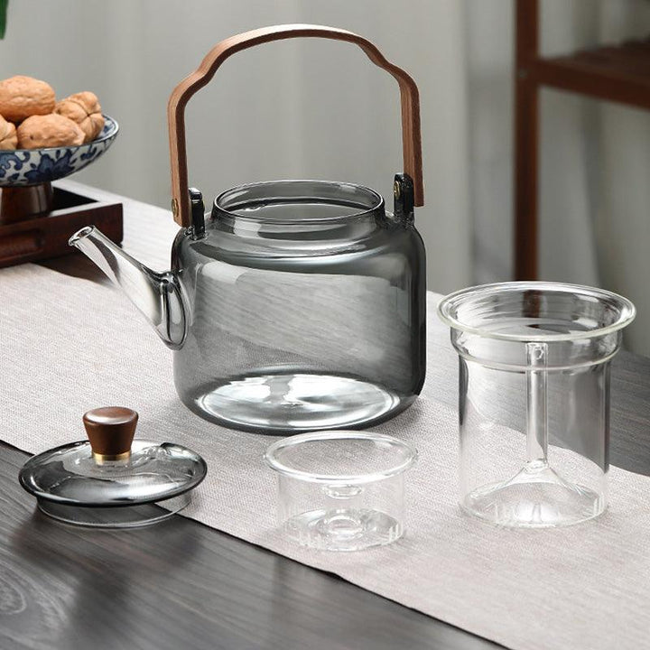 SmokedGlass | Elegant Natural Wooden Teapot for Premium Tea Brewing 2