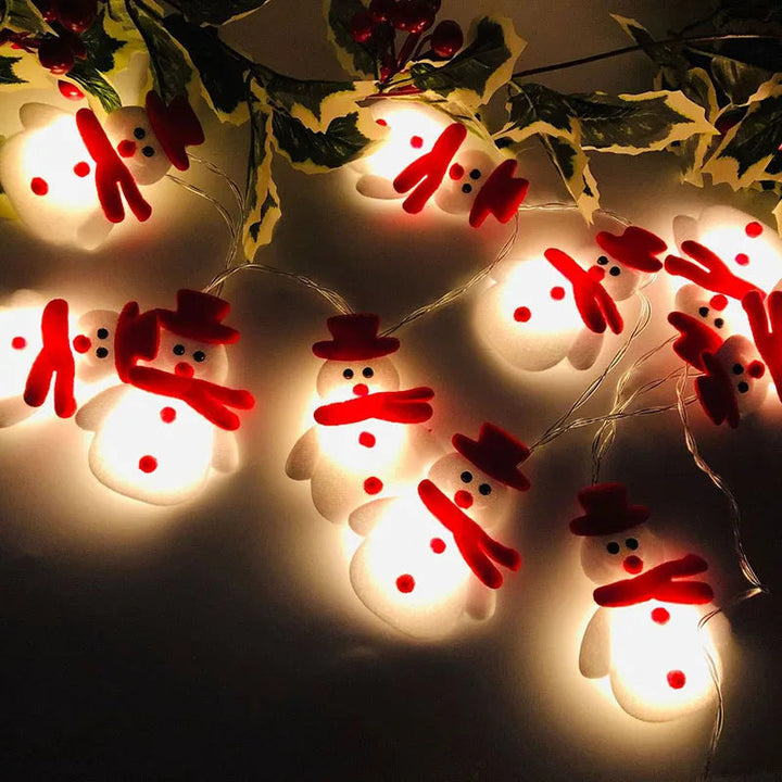 SnowmanGlow | Plush Snowman String Lights for Holiday Parties 1