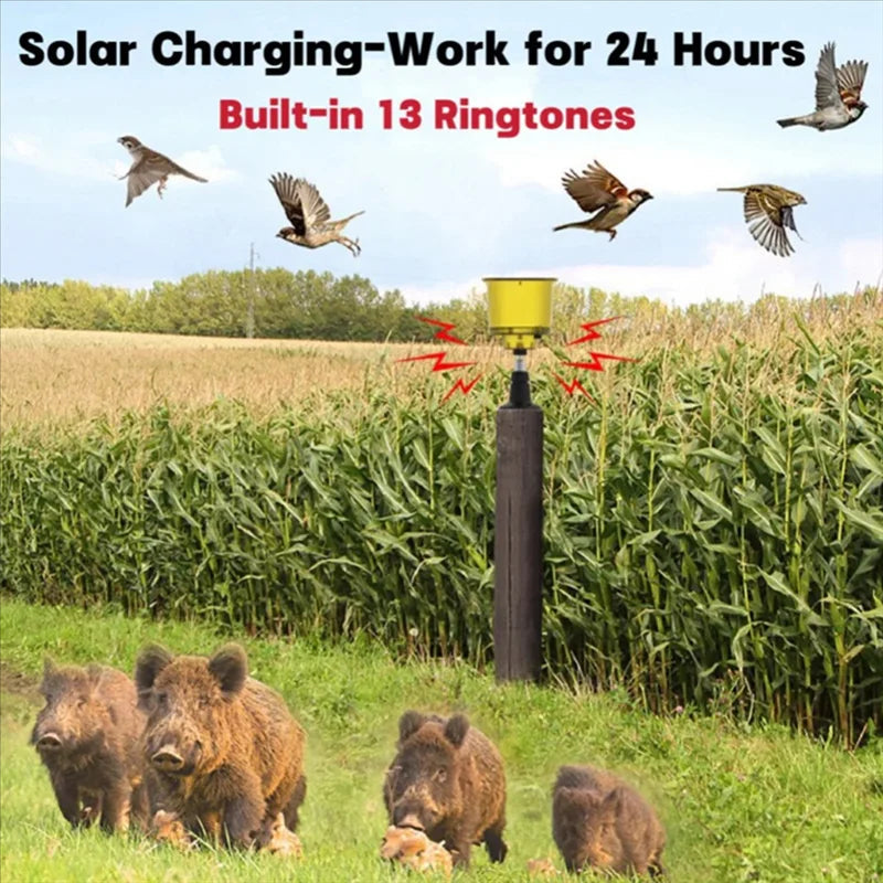 Solar-powered bird scarecrow with sound and light 2