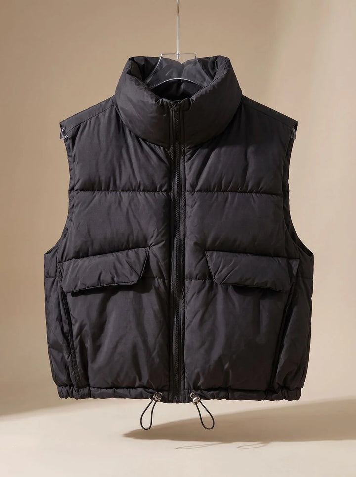 Sophie | Damen Steppweste Bodywarmer mit Stehkragen und Kordelzugsaum 1