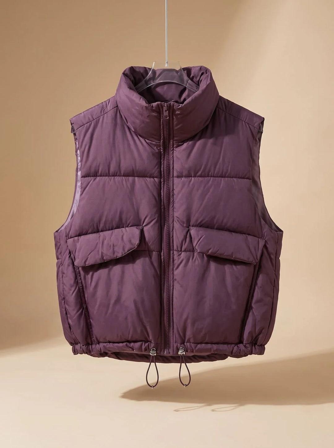 Sophie | Damen Steppweste Bodywarmer mit Stehkragen und Kordelzugsaum 2
