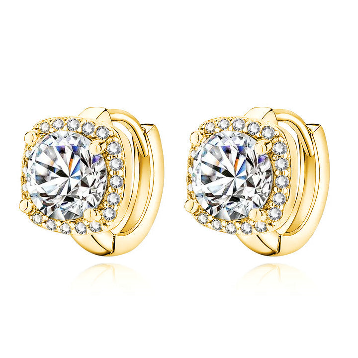 Square Earrings in Gold Tone – Elegant Jewelry 0