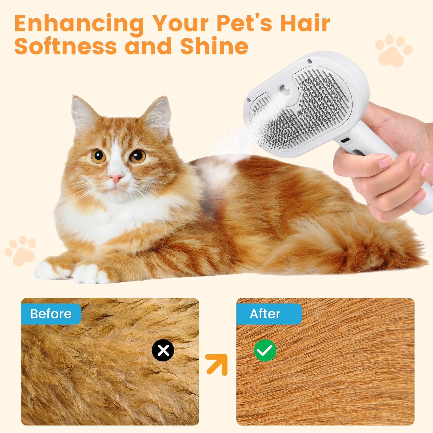 Steam brush for cats and dogs 7