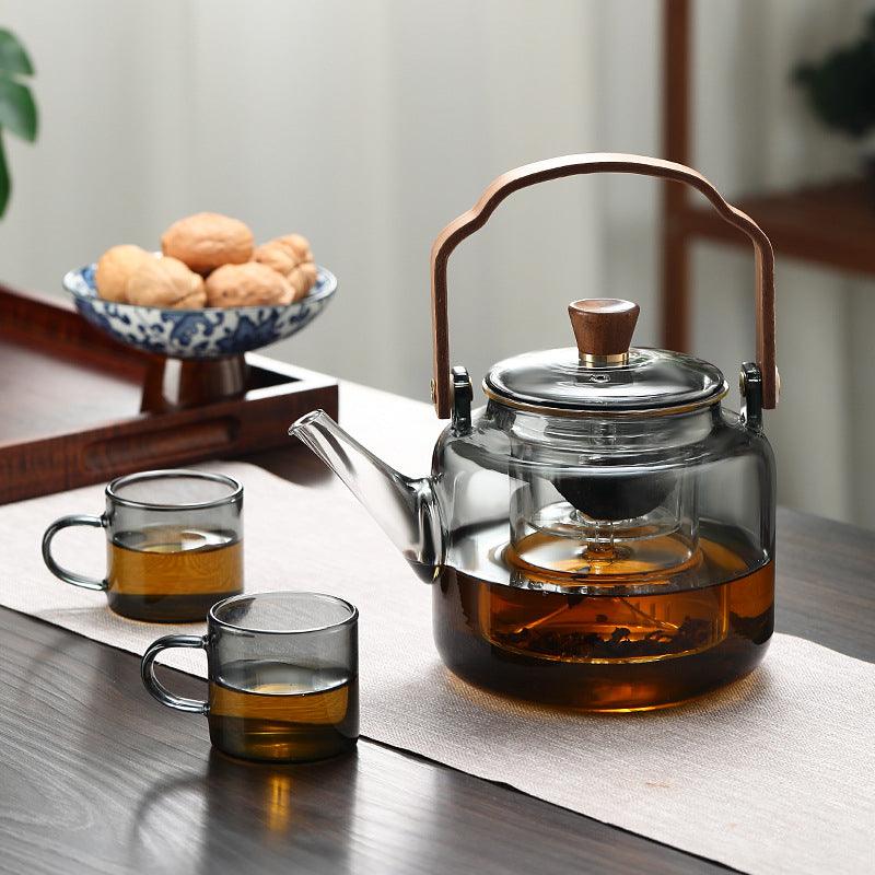 SteepHaus | Premium Glass Teapot with Wooden Lid and Stainless Infuser 3