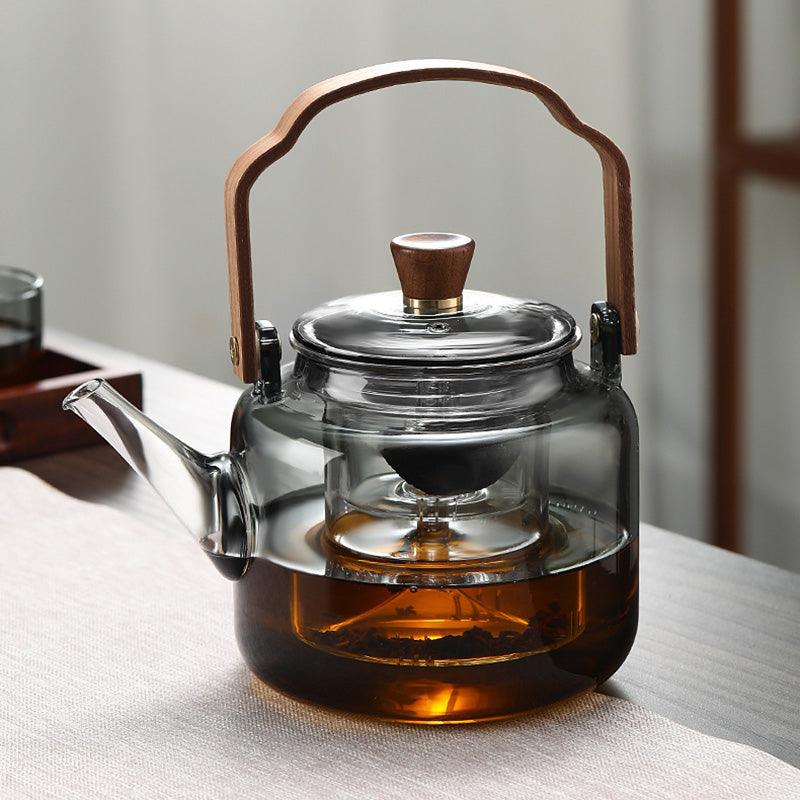 SteepHaus | Premium Glass Teapot with Wooden Lid and Stainless Infuser 4