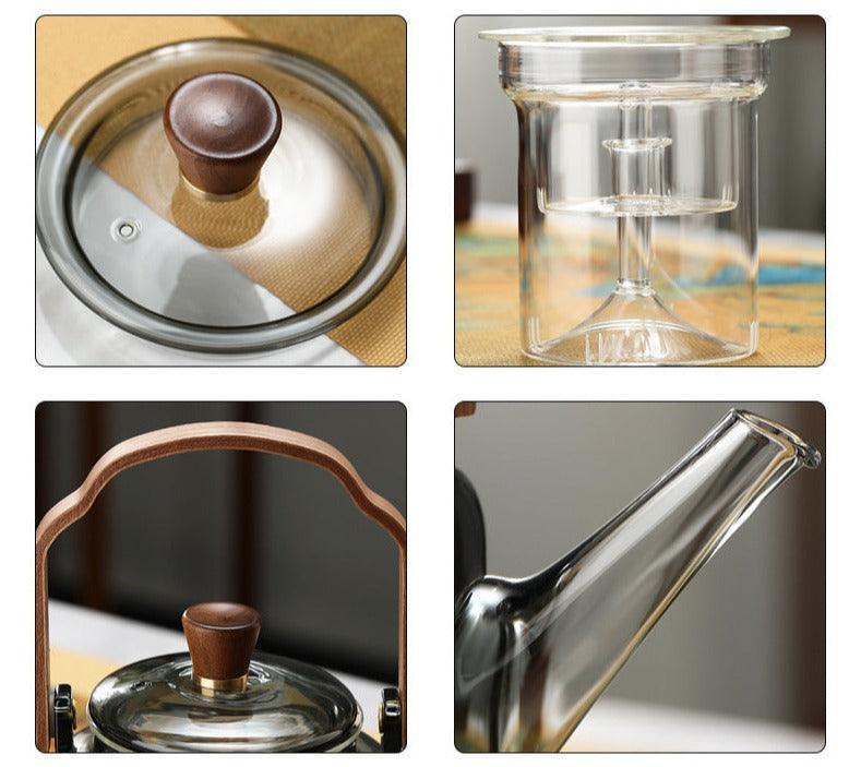 SteepHaus | Premium Glass Teapot with Wooden Lid and Stainless Infuser 5