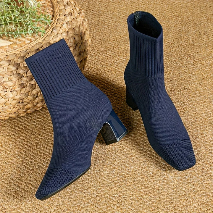 Strick-Stiefeletten Damen | Blockabsatz & Bequem 0