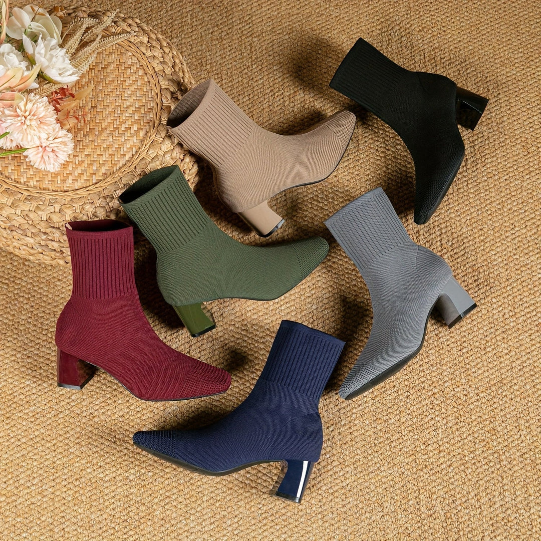 Strick-Stiefeletten Damen | Blockabsatz & Bequem 2