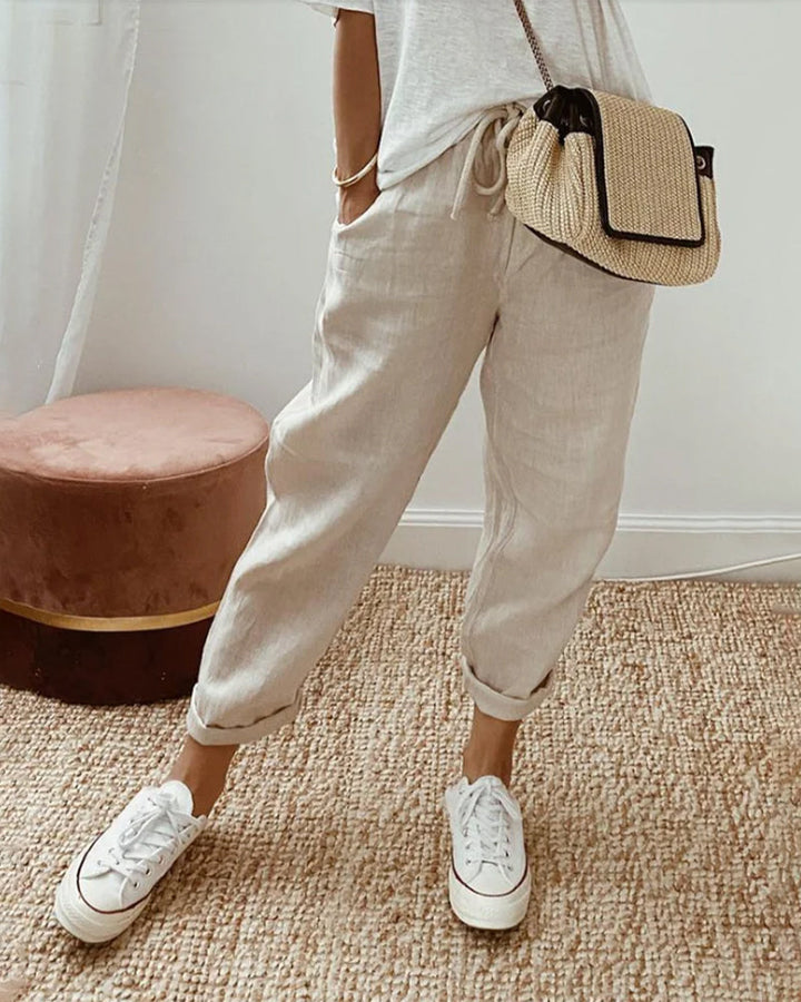 Stylish Casual Women's Trousers Lightweight Breathable Summer Pants 0