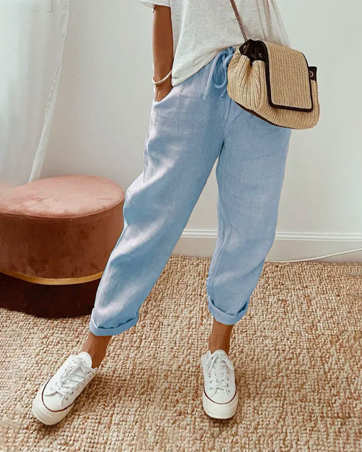 Stylish Casual Women's Trousers Lightweight Breathable Summer Pants 2