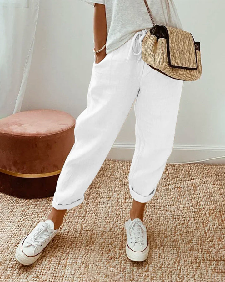 Stylish Casual Women's Trousers Lightweight Breathable Summer Pants 3