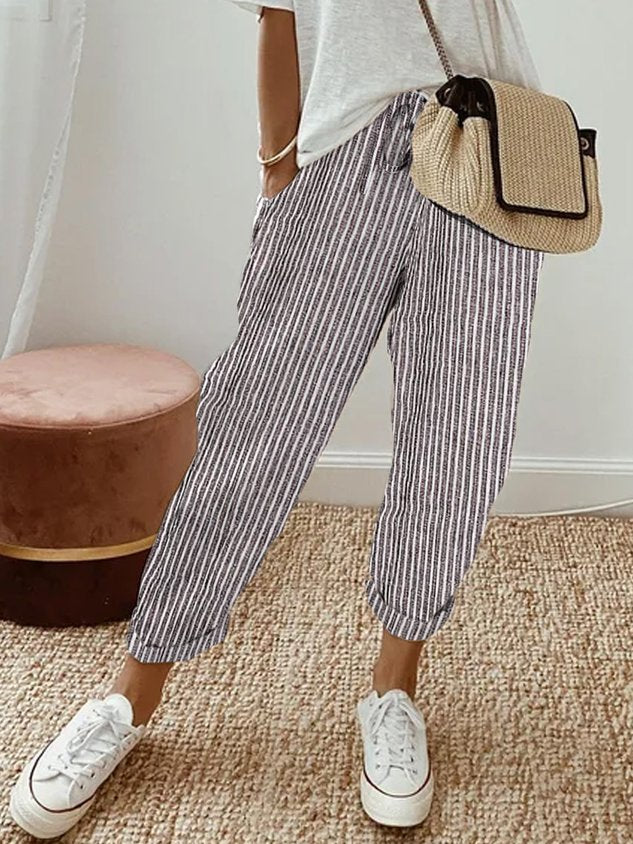 Stylish Casual Women's Trousers Lightweight Breathable Summer Pants 5