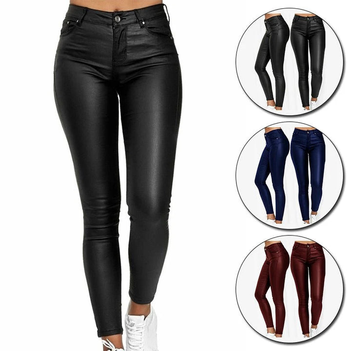 Stylish Women's Trousers for Timeless Elegance and Comfort - Versatile Leather Design for Any Occasion 2