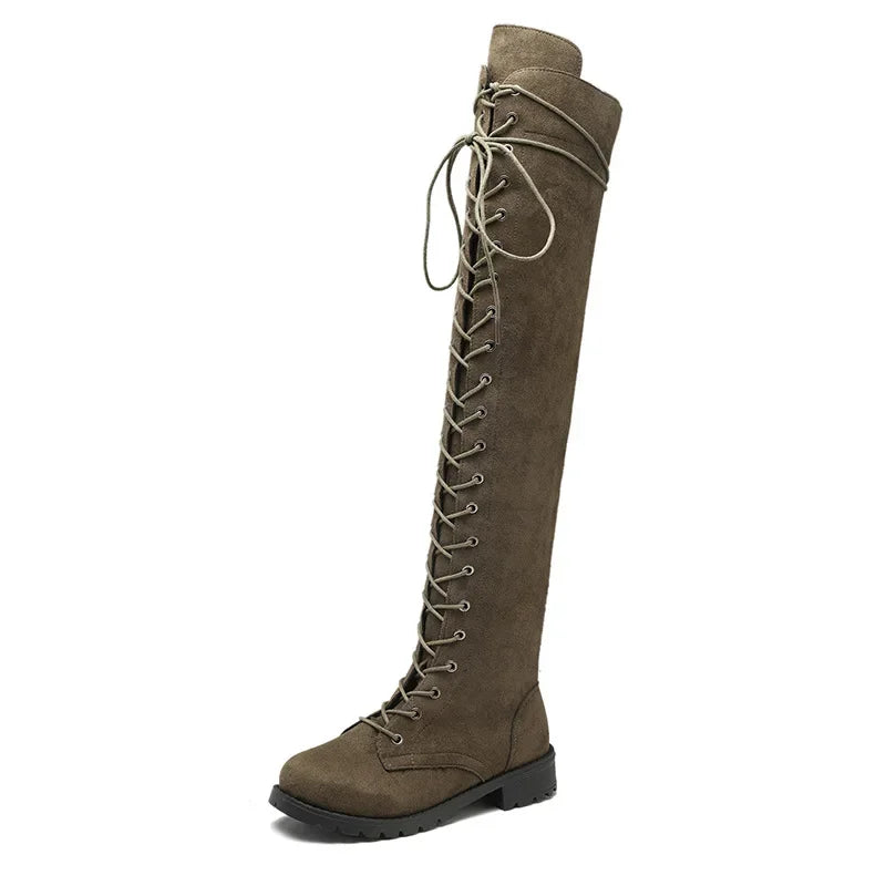 Stylish women's over-the-knee boots | Lace-up 0