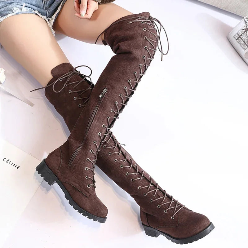 Stylish women's over-the-knee boots | Lace-up 2