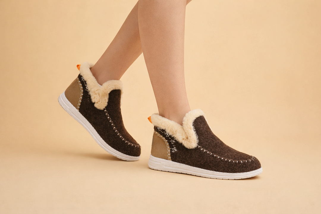 Bottines montantes doublées en fausse fourrure pour femmes – Confort douillet et élégant