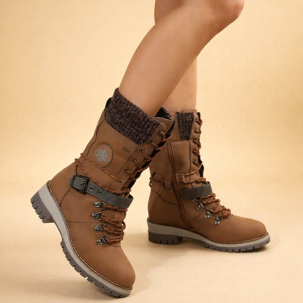Bottes d'hiver à lacets pour femmes – Confort élégant et douillet