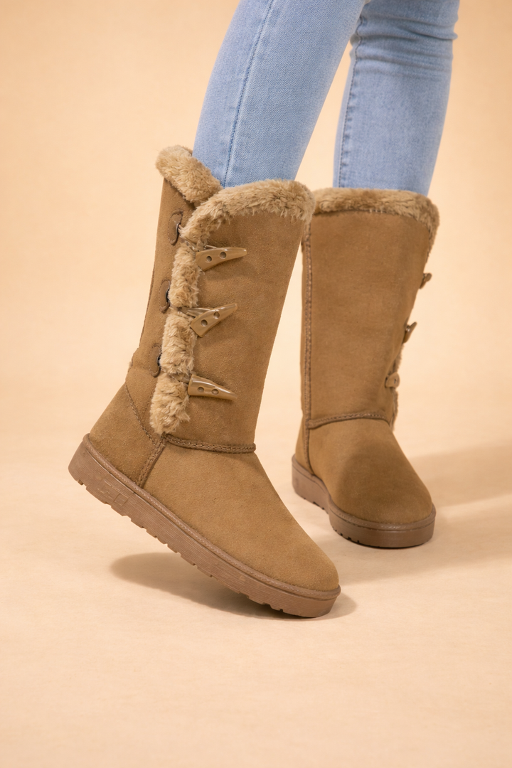 Bottes de neige à semelle épaisse pour femmes – élégantes et chaudes