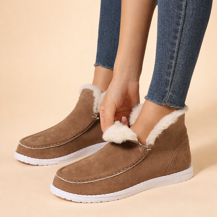 Bottines courtes en fausse fourrure pour femmes – Confort douillet et élégant