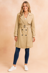 Sylwia | Double-breasted trench coat with belt 1